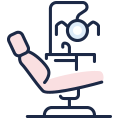Dental exam chair icon