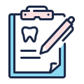 Dental treatment plan clipboard icon